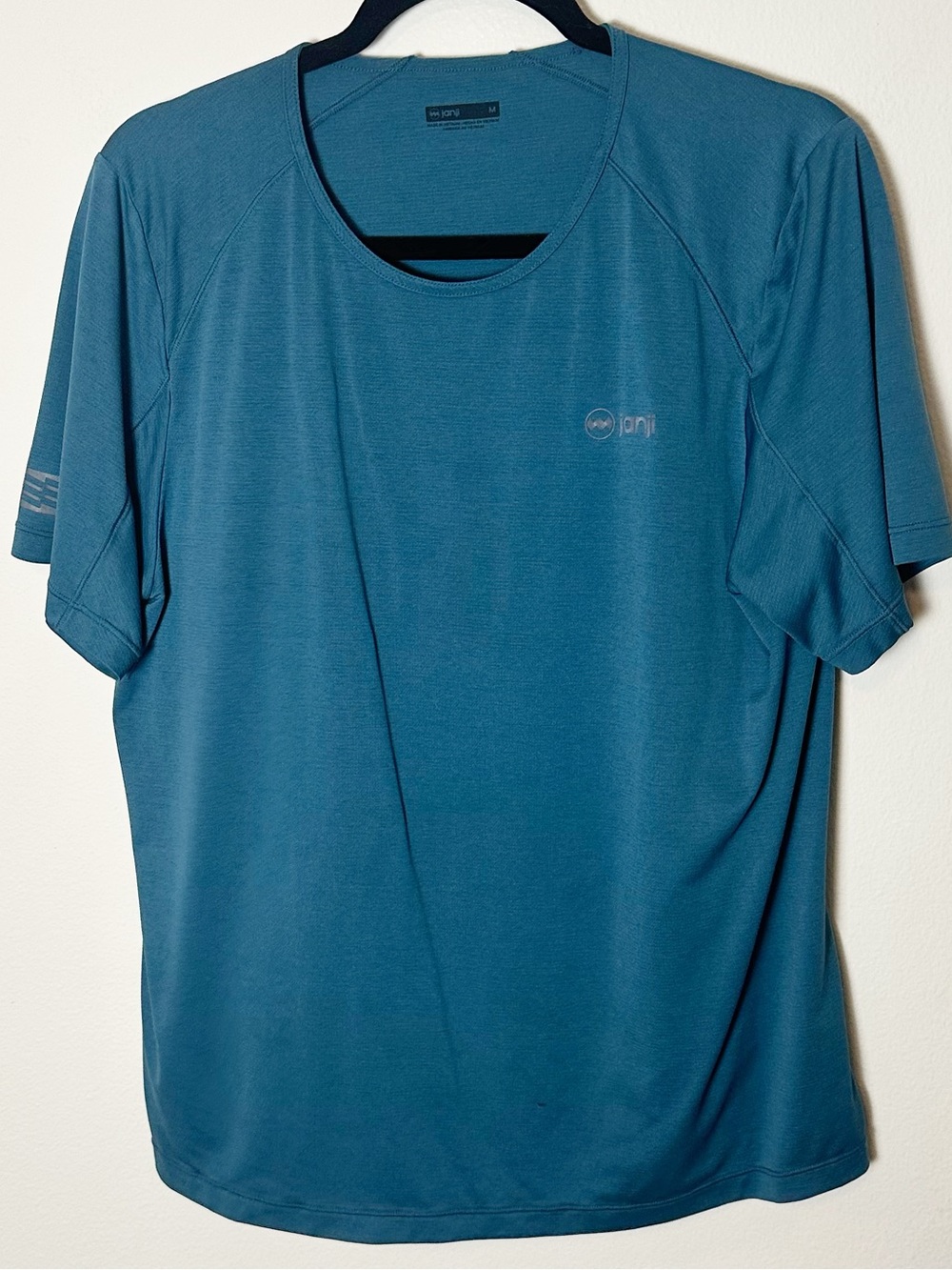 Janji Mens Run All Day Tee Teal Blue Green Medium